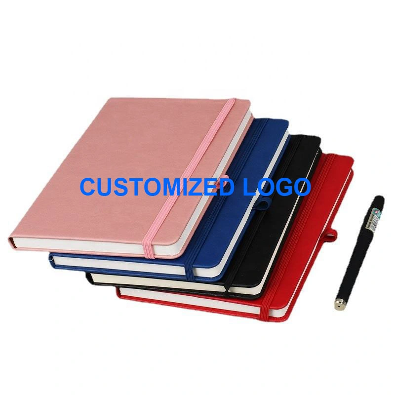 Hardcover Elastic Closure PU Leather Notebook Dotted Lined Grid Inner Page Notebook Promotional Personalized Printed A5 Note Book