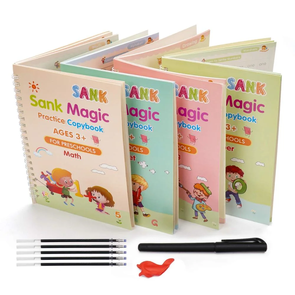 Full Color Hardcover Reusable Handwriting Calligraphy Book Sank Magic Practice Copybook for Child Book for Kids