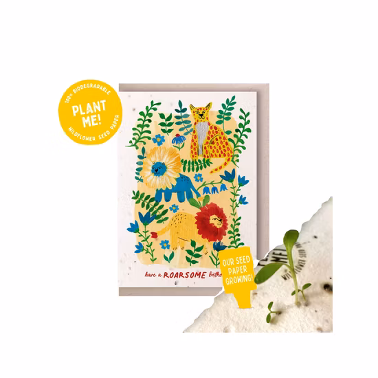 Pflanzbare personalisierte Karte aus Samenpapier