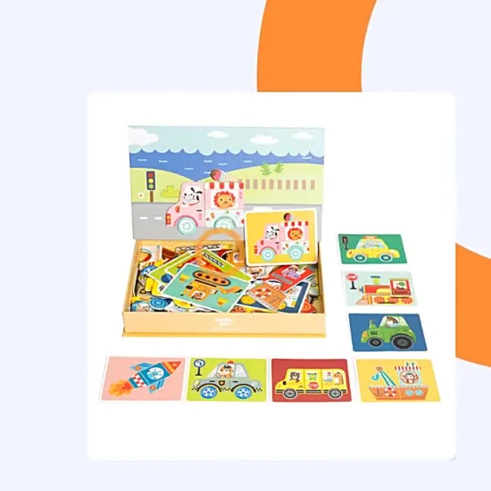 Benutzerdefinierte Kinder frühes Lernen Kinder pädagogisches Montessori-Spielzeug Magnetisches Puzzle